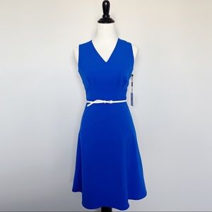 Calvin Klein Seam Detail Cocktail Dress w/ Belt